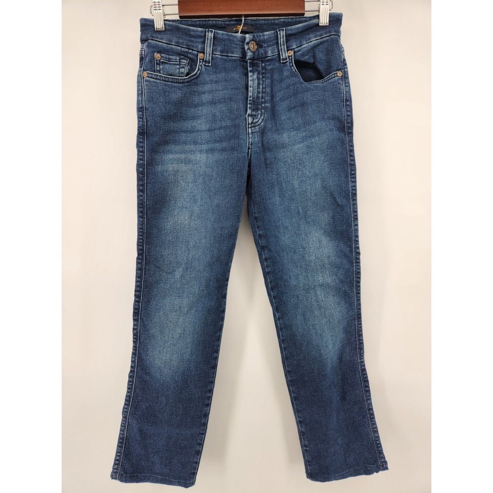 7 For All Mankind Jeans Womens Size 7R‎ Blue Kimmie Straight Leg Denim Stretch